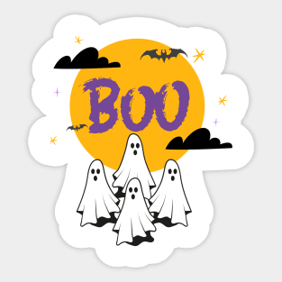 Halloween  Spooky Ghosts Trick or Treat Sticker